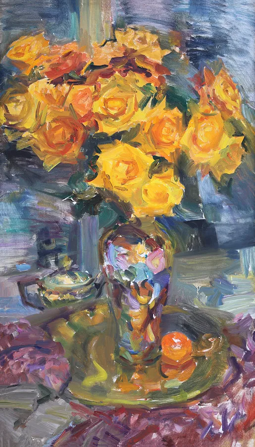 Зображення ""Roses", oil on canvas,  85x60 " від Оксана Титенко , розмір: 85x60 cm, медіум: Painting , серія: Still life 