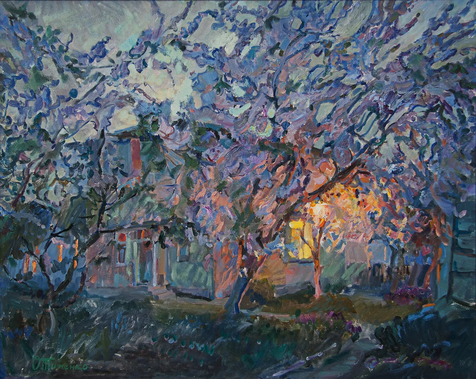 Bild von "Twilight Time in my Garden" 2008, oil on canvas, 65х80 cm von Оксана Титенко , Größe: 65х80 cm, Painting  Medium