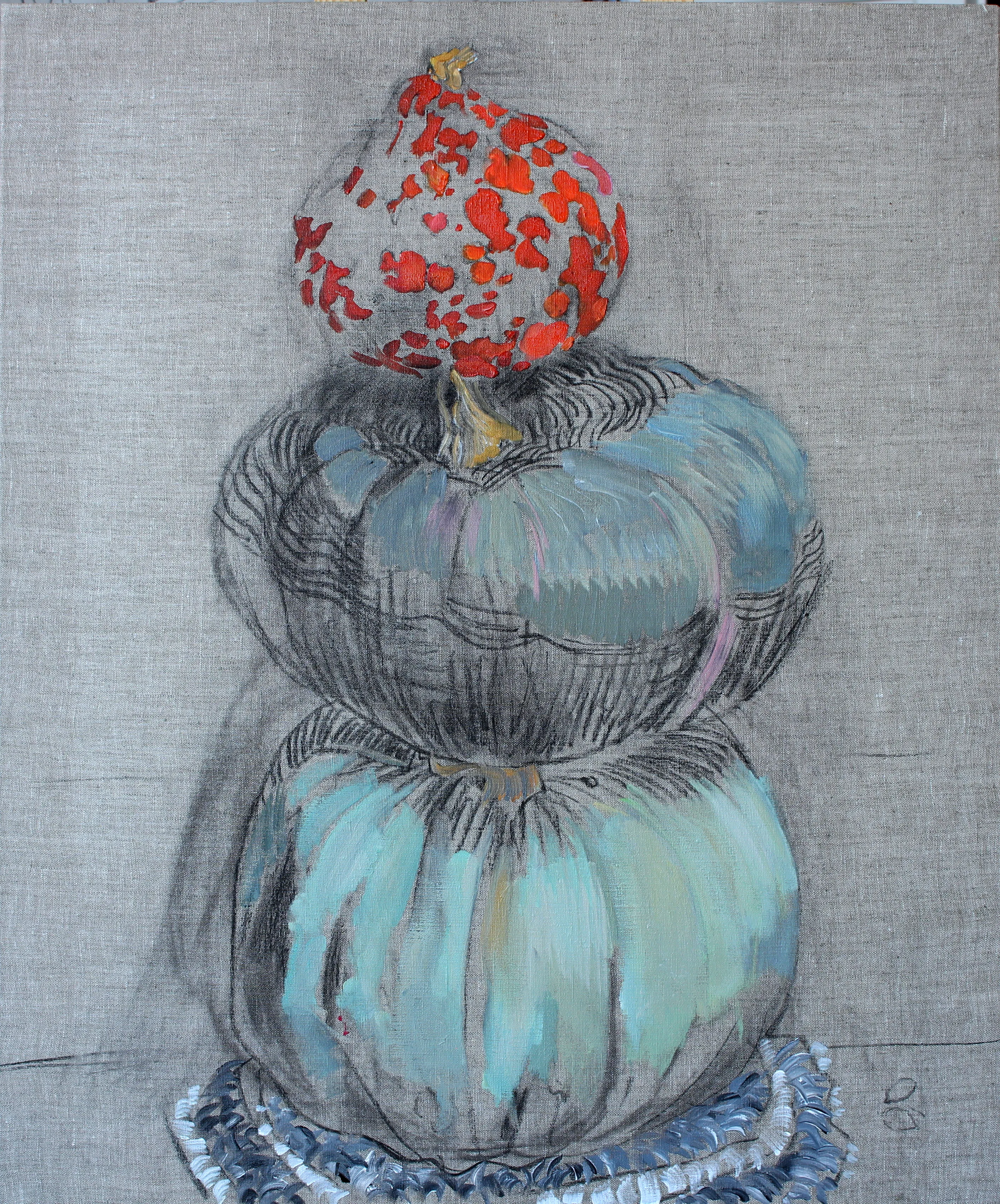 Bild von "Pumpkin", acrylic, coal on canvas, 90x75 cm von Оксана Титенко , Größe: 90x75 cm, Painting  Medium